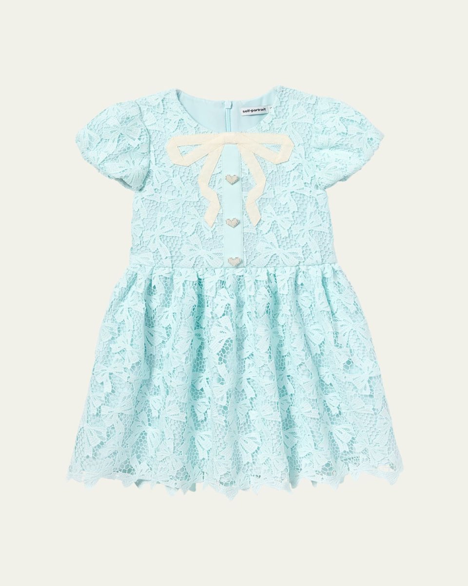 Girl's Lace Bow Dress, Size 3T-10